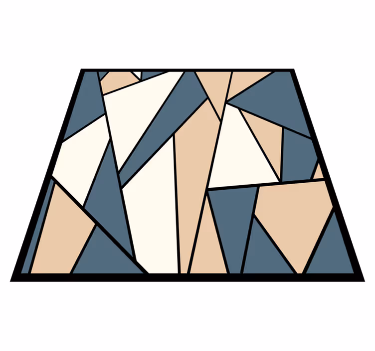 Grijze en beige secties vinyl tapijt geometrisch - TenStickers