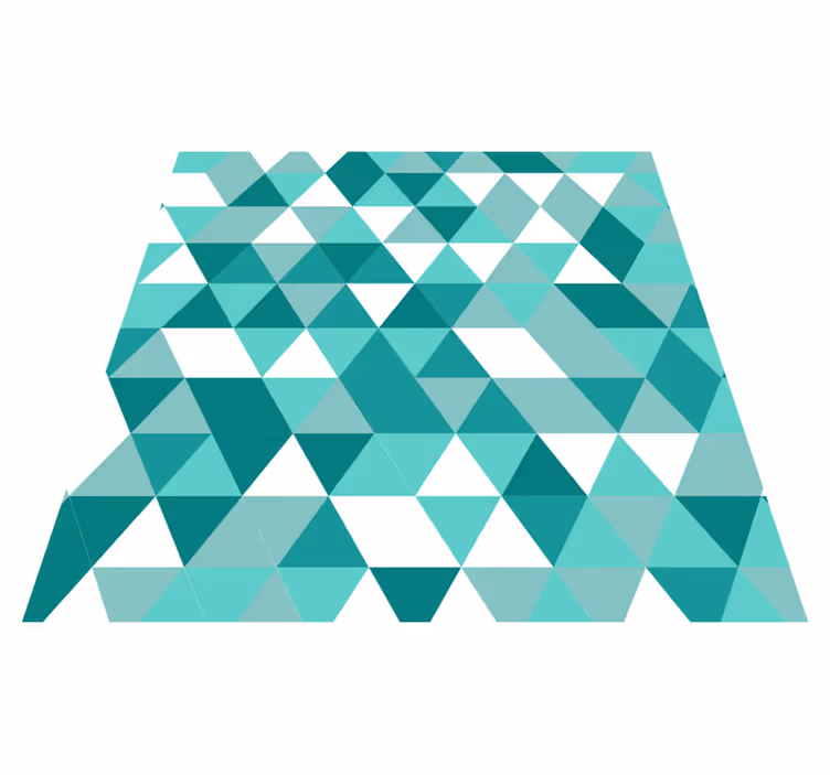 Turquoise driehoekige tinten vinyl tapijt woonkamer - TenStickers