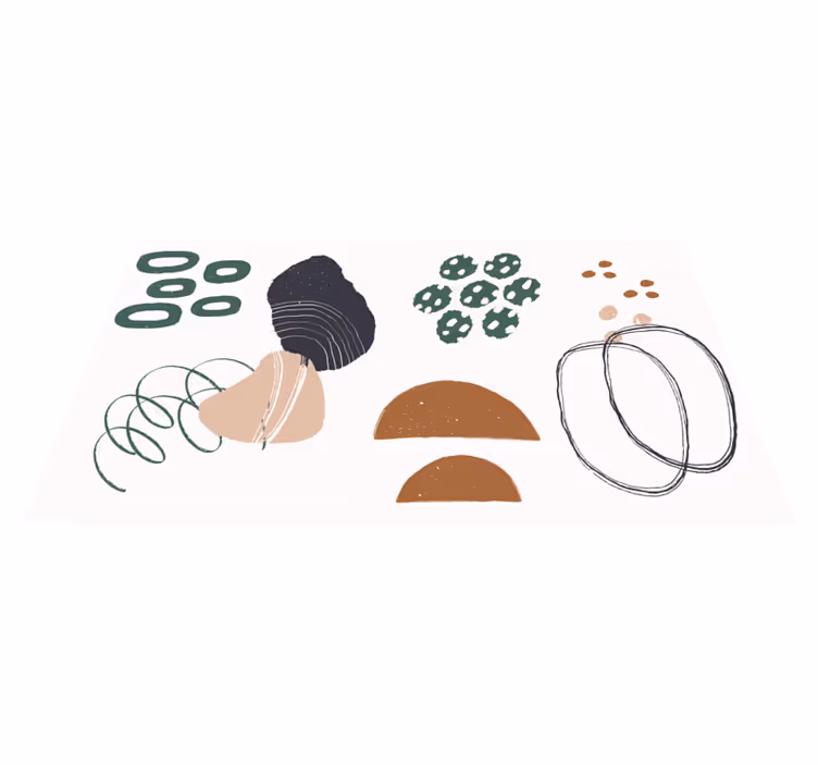 Abstracte vormen lay-out vinyl tapijt minimalistisch - TenStickers