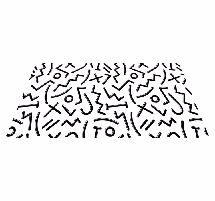 Dynamische abstracte lijnen vinyl tapijt voor meer kinderen - TenStickers