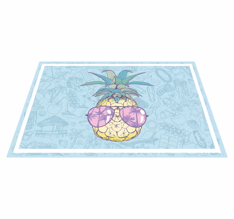 Koele ananas tinten vinyl vloerkleed keuken - TenStickers