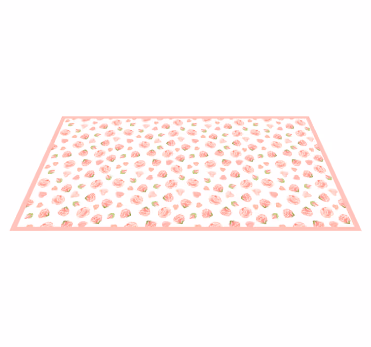 Rozen stijlvol patroon vinyl tapijt bloemen en planten - TenStickers