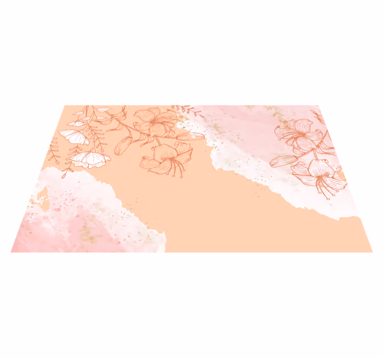 Bloemige abstracte blos vinyl tapijt natuur - TenStickers