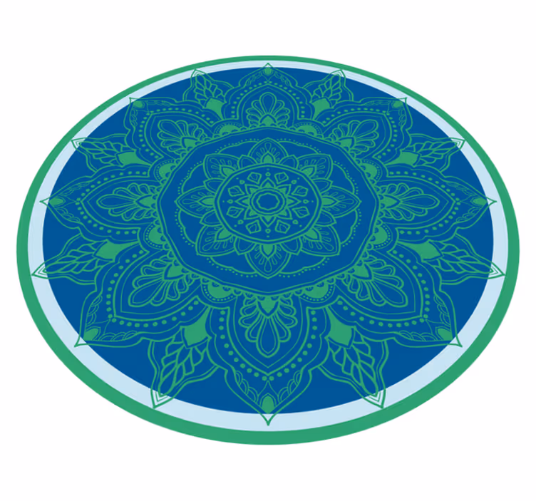 Uitgebreid bloemstuk vinyl tapijt mandala - TenStickers