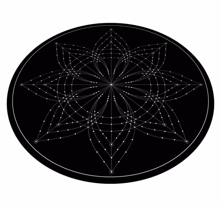 Elegant lotuspatroon vinyl tapijt mandala - TenStickers