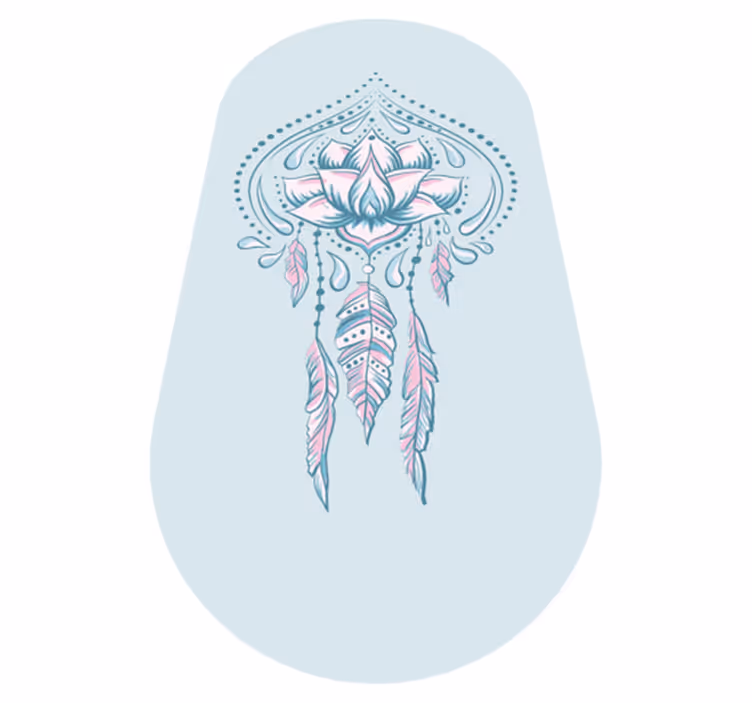 Lotuspatroon vinyl tapijt mandala - TenStickers