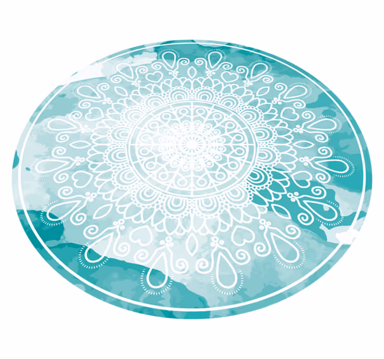 Elegante aquareltinten vinyl tapijt mandala - TenStickers