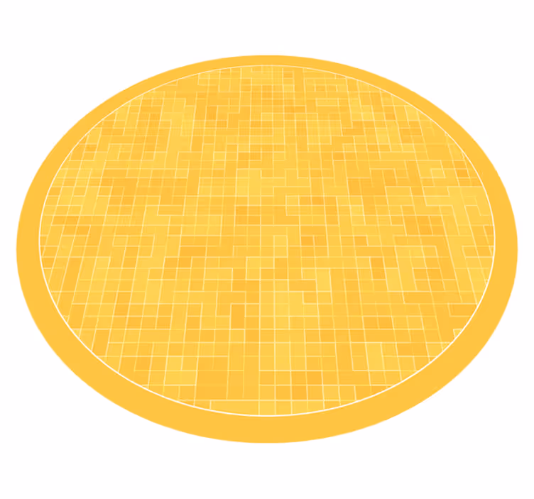 Geel mozaïekpatroon vinyl tapijt geometrisch - TenStickers