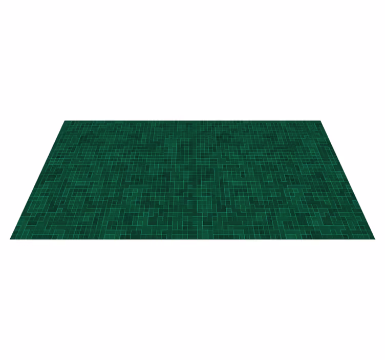 Groen rasterpatroon vinyl tapijt geometrisch - TenStickers