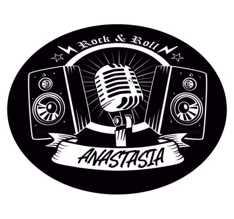 Rock and roll met naam vinyl tapijt tiener - TenStickers
