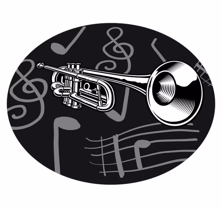 Muziekinstrument thema vinyl vloerkleed rond - TenStickers