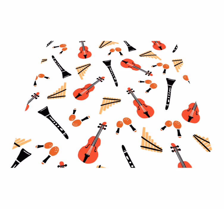 Vinyl tapijt voor meer kinderen met muziekinstrumenten - TenStickers