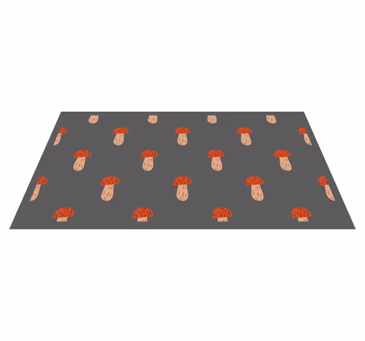 Vinyl tapijt natuur met speelse paddenstoelenprint - TenStickers