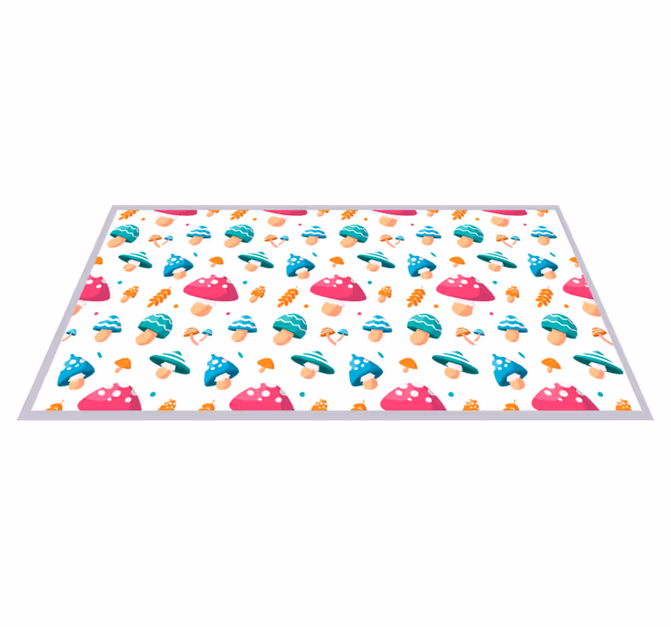 Kleurrijke paddenstoelpatronen vinyl tapijt baby - TenStickers