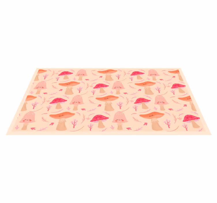 Schattige baby paddenstoel vinyl tapijt  - TenStickers