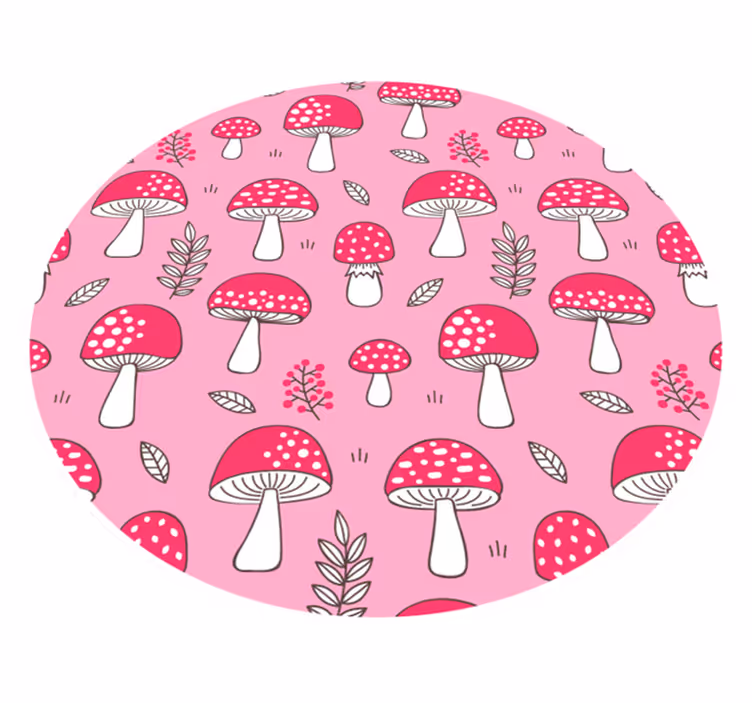 Charmante paddenstoelillustratie vinyl vloerkleed keuken - TenStickers