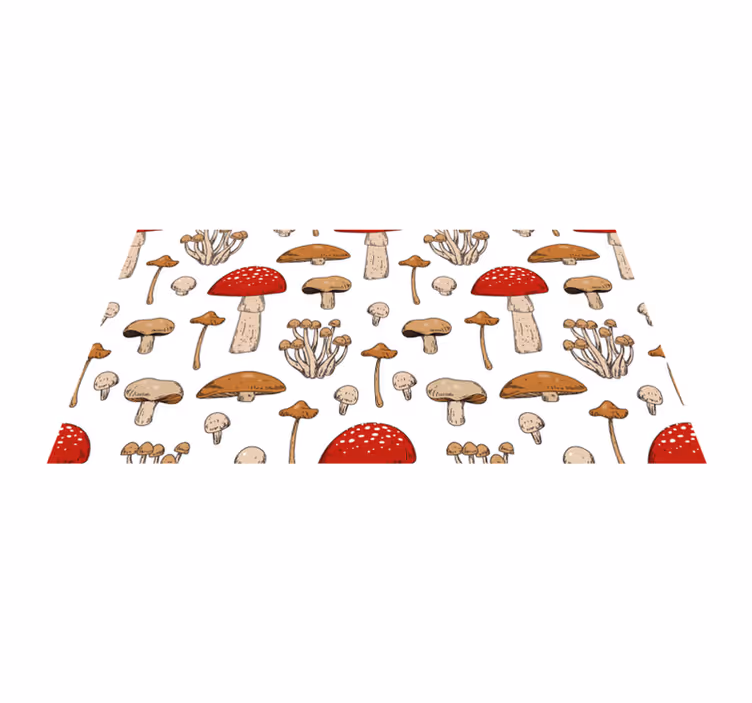 Paddenstoelen droomlandschap vinyl tapijt natuur - TenStickers