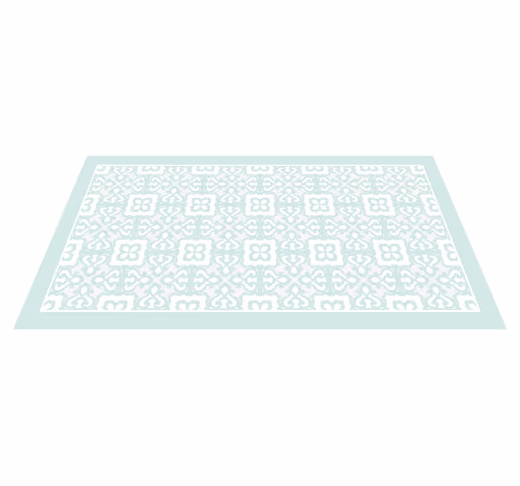 Elegante turquoise vinyl tapijt tegels - TenStickers