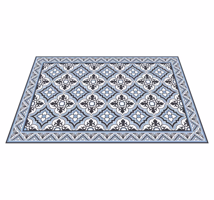 Bloemen geo patroon marmeren vinyl tapijt - TenStickers