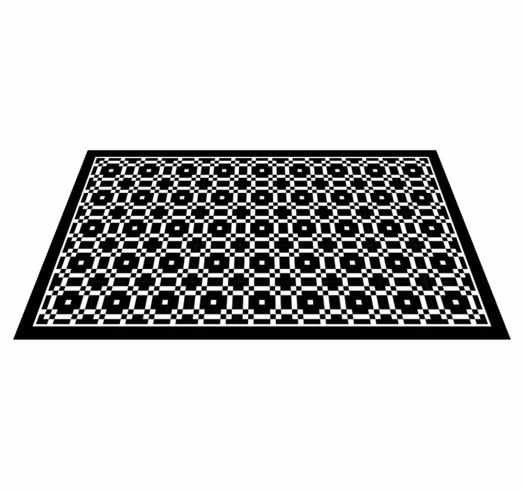 Monochroom patroon vinyl tapijt geometrisch - TenStickers