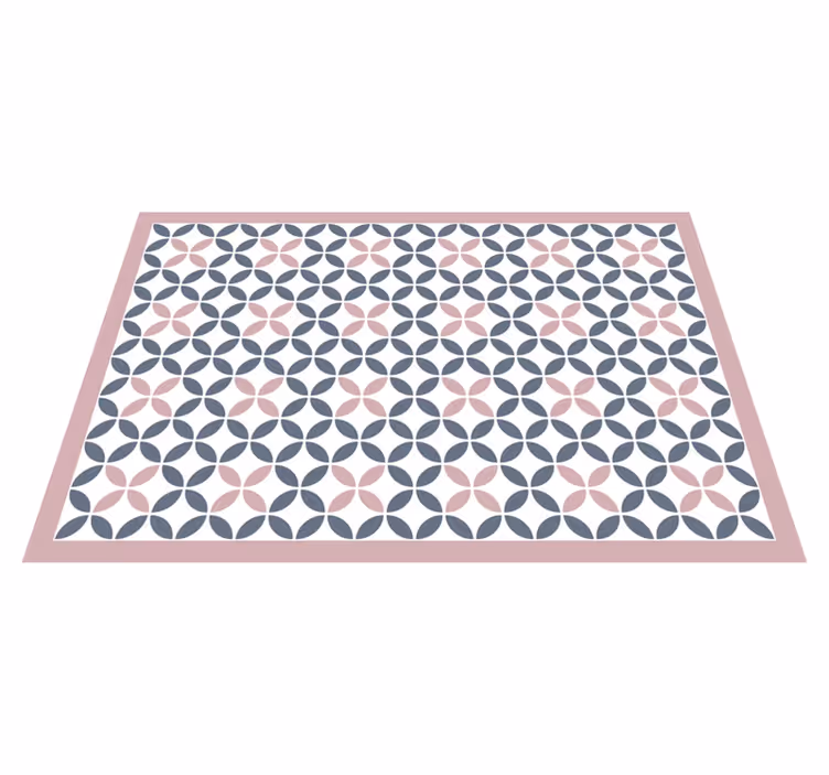 Rond beige en grijs design vinyl tapijt mozaïek - TenStickers