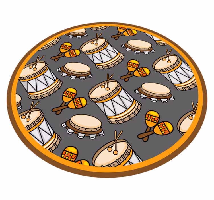 Drumpatroon spelen vinyl tapijt voor meer kinderen - TenStickers
