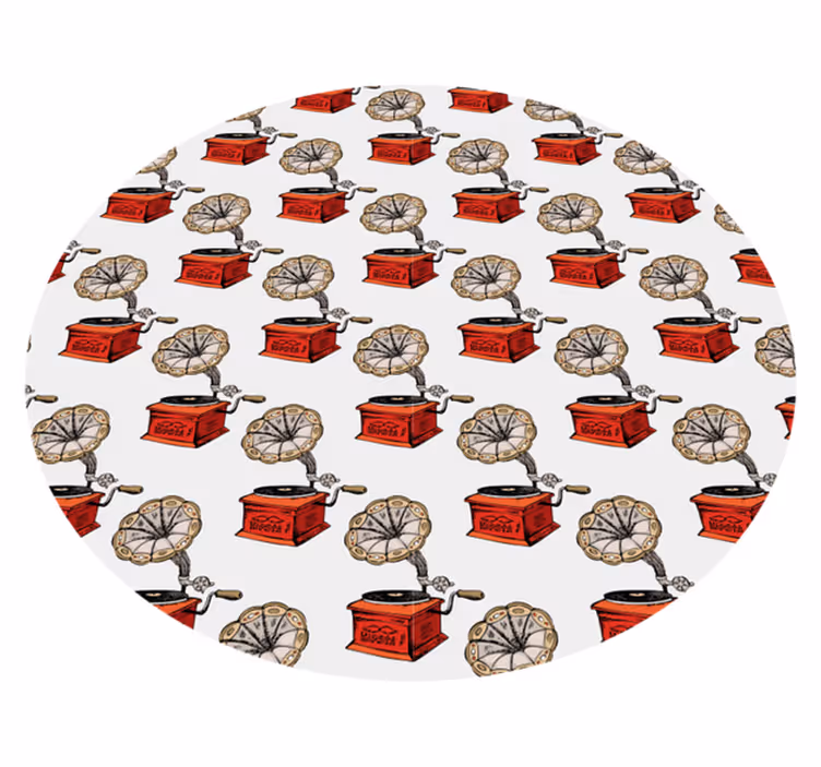 Vinyl tapijt met textuur retro muziekdozen - TenStickers