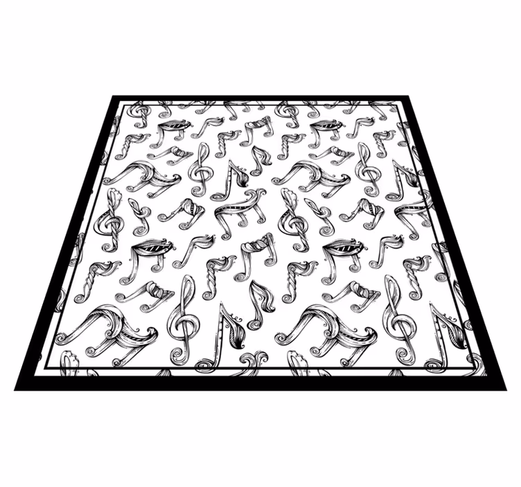 Muzieknoten concept vinyl tapijt tiener - TenStickers