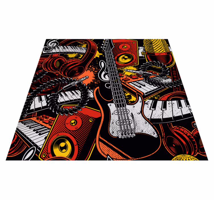 Vinyl tapijt evenement muzikale elementen showcases - TenStickers
