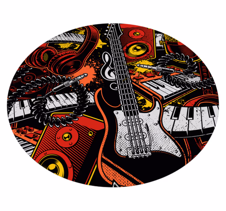 Vinyl tapijt voor meer kinderen muziekinstrumenten chaos - TenStickers