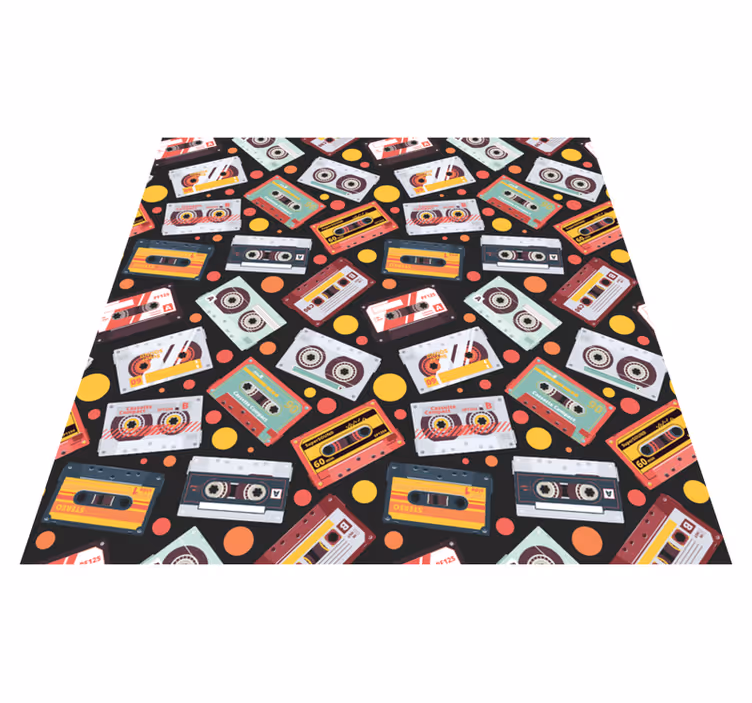 Vinyl tapijt met textuur retro cassette stijl - TenStickers