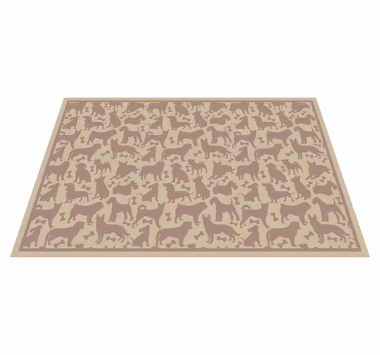 Patroon van hondensilhouetten vinyl tapijt dierenprint - TenStickers