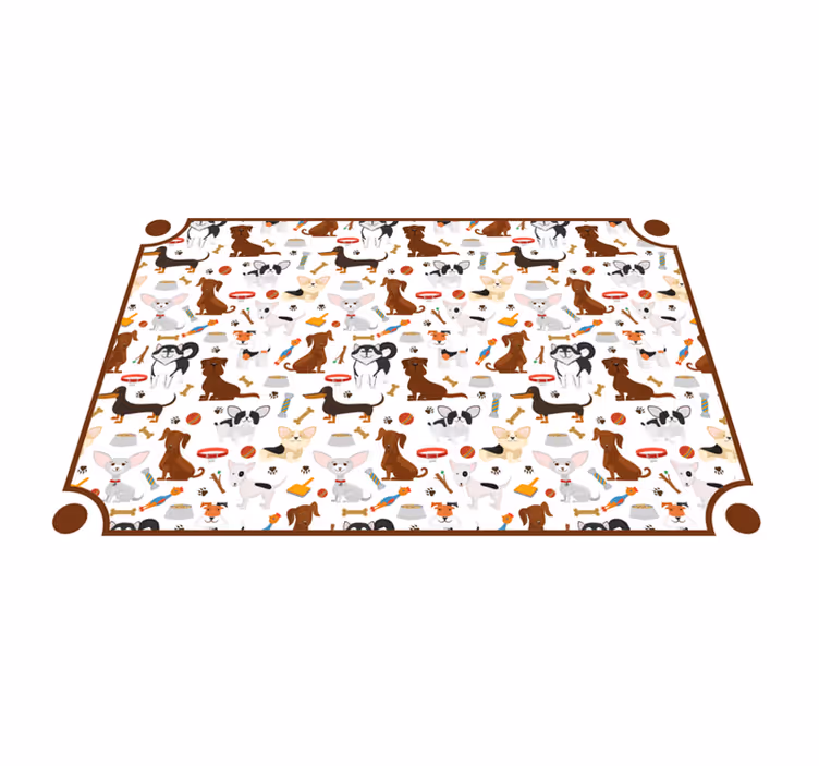 Schattige hondenvrienden dieren vinyl tapijt - TenStickers