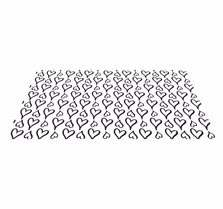 Vinyl tapijt met textuur zwart hart patroon - TenStickers