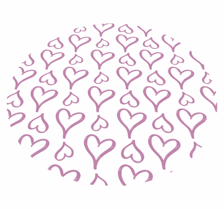 Vinyl tapijt met textuur roze hartjespatroon - TenStickers