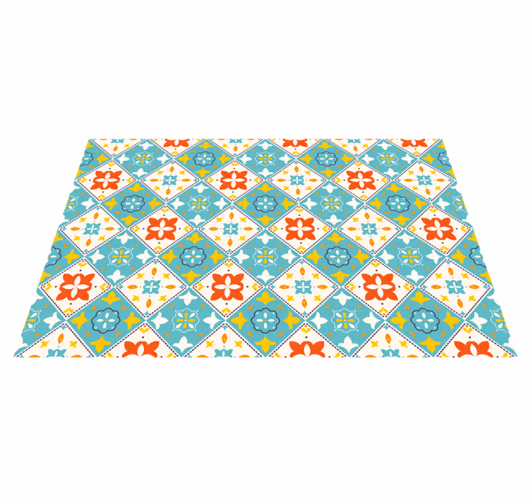 Vinyl tapijt badkamer tegels kleurrijk vintage stijl - TenStickers