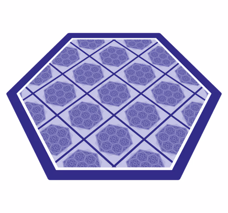 Paars hexagonaal patroon vinyl tapijt badkamer - TenStickers
