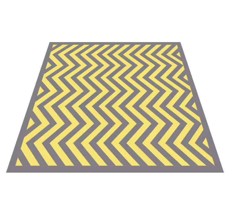 Vinyl tapijt met strepen geel en grijs chevron - TenStickers