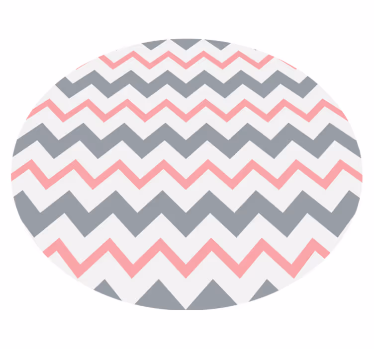 Vinyl tapijt scandinavisch grijs en roze zigzag - TenStickers