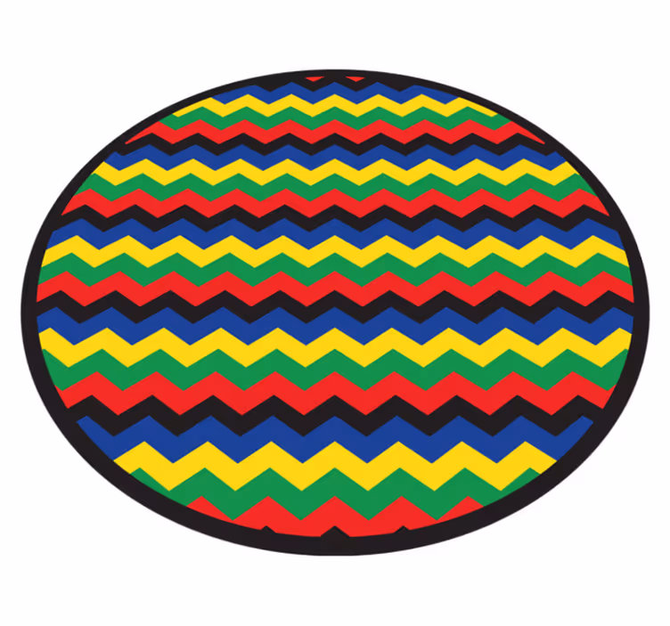 Vinyl tapijt geometrisch kleurrijk zigzagpatroon - TenStickers