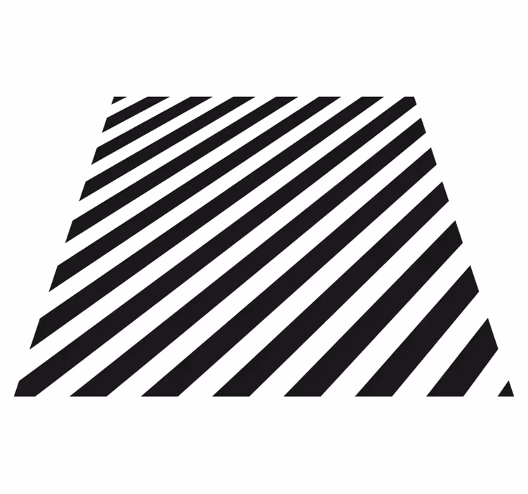 Vinyl tapijt met strepen diagonaal zwart wit - TenStickers