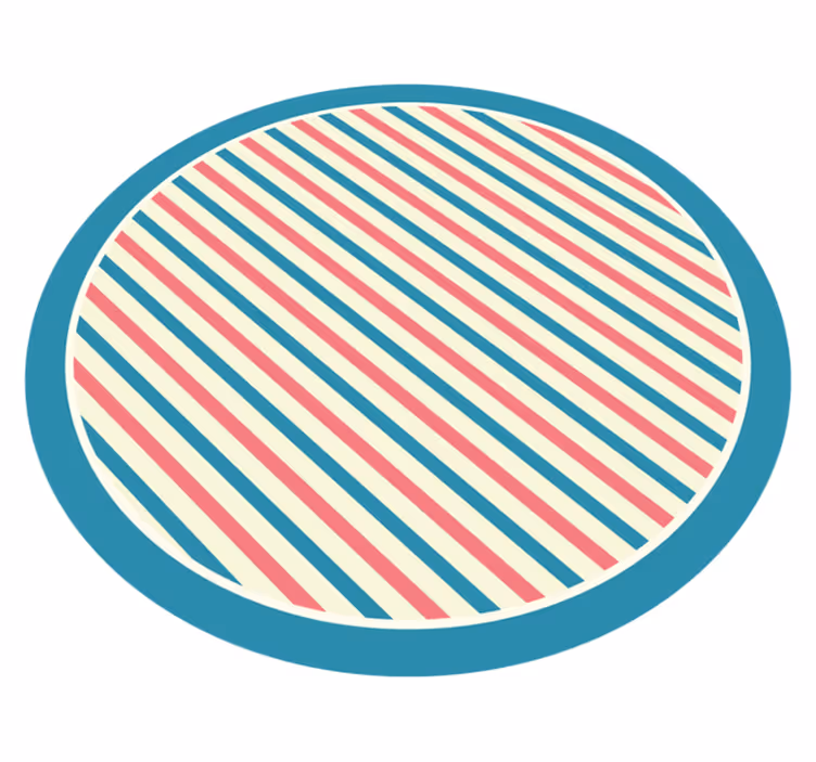 Vinyl tapijt met strepen cirkelvormig diagonaal patroon - TenStickers