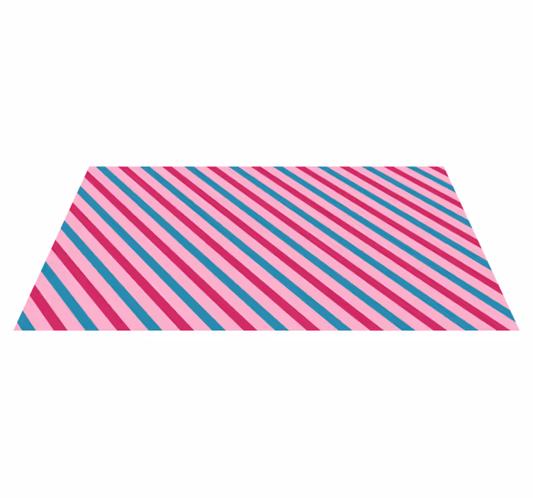 Vinyl tapijt met strepen blauw en roze diagonaal - TenStickers