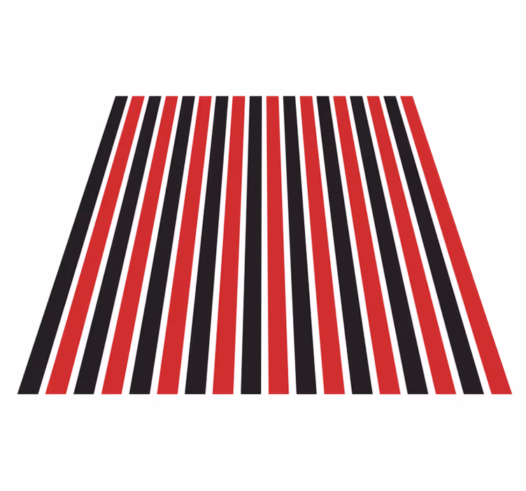 Vinyl tapijt met strepen verticaal rood en zwart - TenStickers