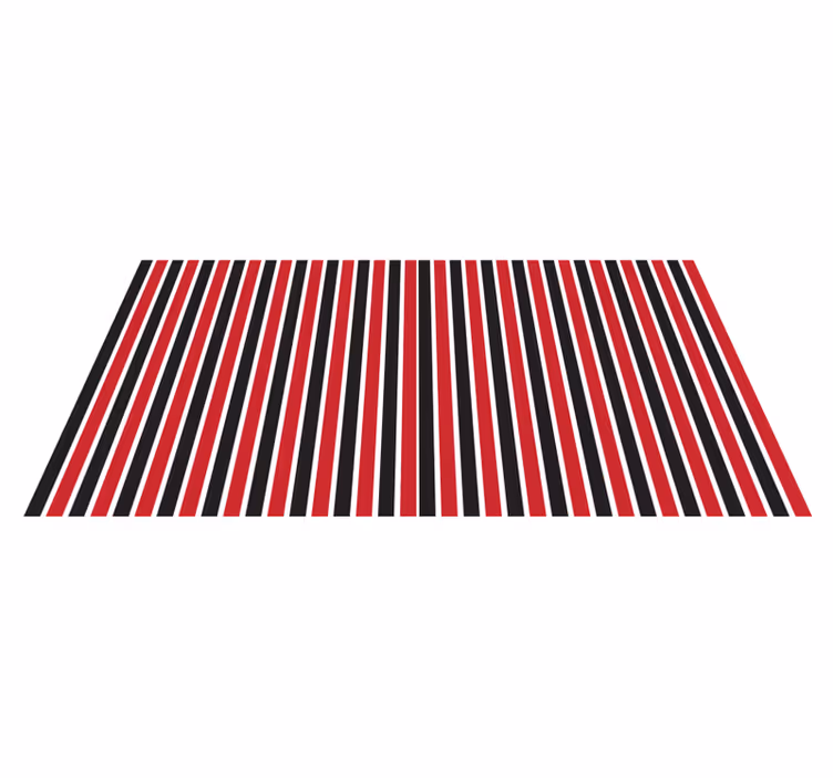 Vinyl tapijt met strepen in rood en zwart patroon - TenStickers