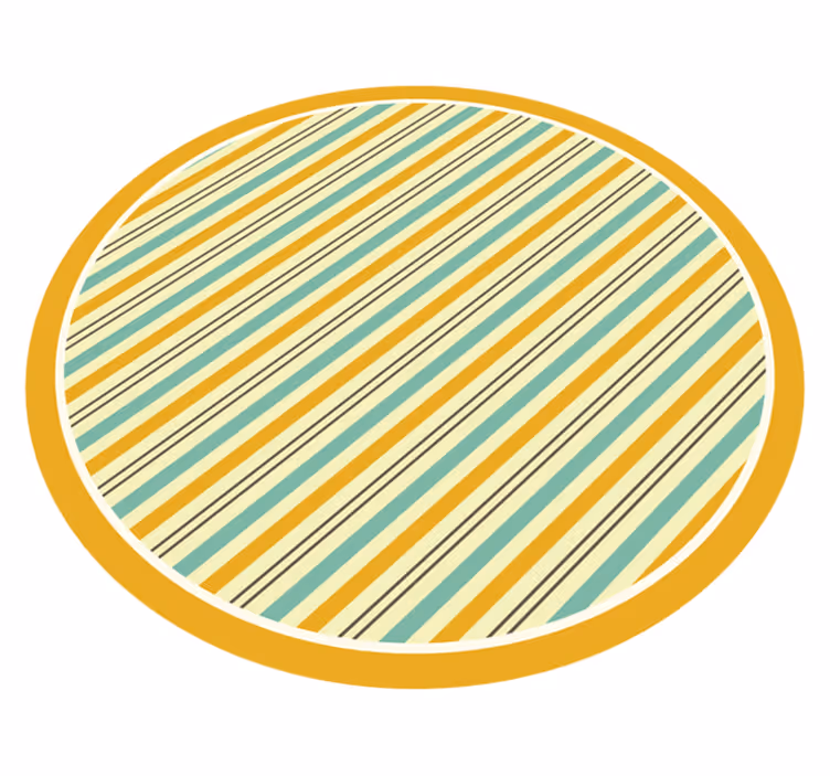 Vinyl tapijt met strepen circulaire gele tinten - TenStickers