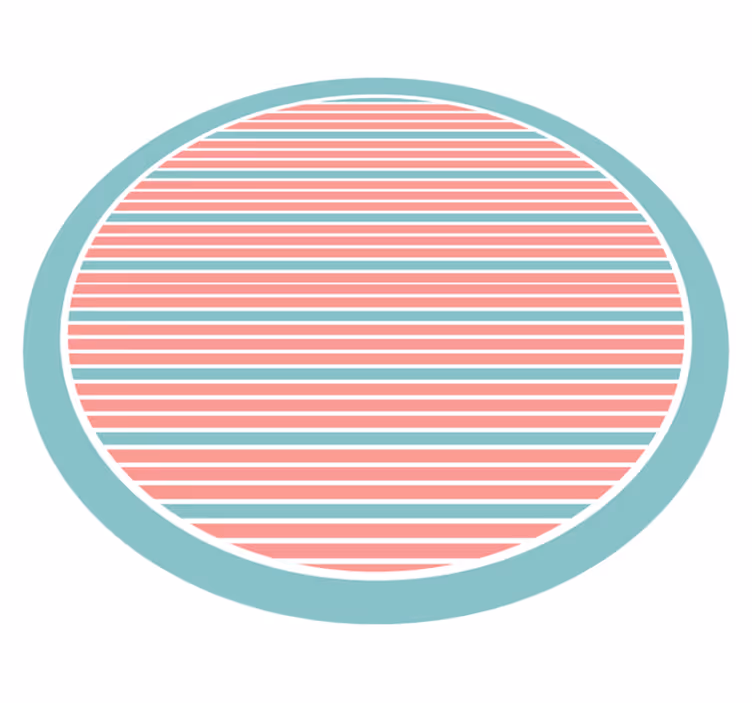 Zachte gestreepte set vinyl vloerkleed rond - TenStickers