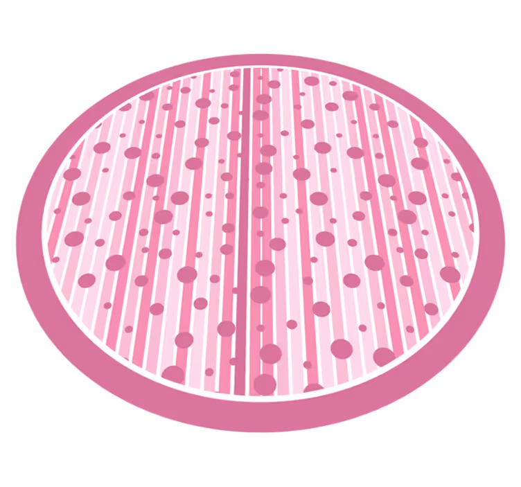 Vinyl tapijt baby met roze gestreepte stippen - TenStickers