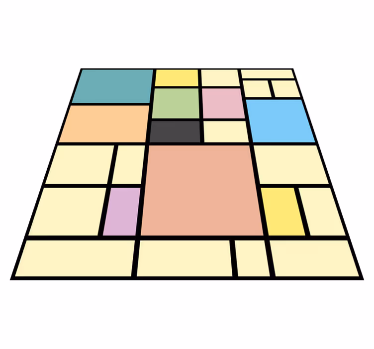 Levendige geometrie vinyl tapijt geometrisch - TenStickers
