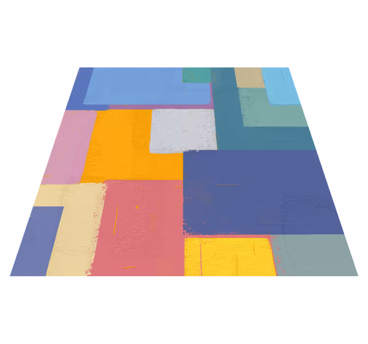 Vinyl tapijt geometrisch levendige abstracte blokken - TenStickers